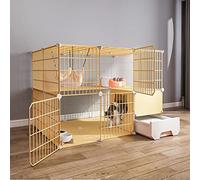 Jaula extraíble para gatos con cajón, caja de arena para interiores, casa para mascotas para animales pequeños, fácil de montar, tamaño 37 x 49 x 111 cm, ideal para gatos y gatitos