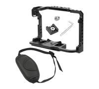 Jaula For Cámara Canon con Empuñadura Superior, Riel NATO De 38 Mm, Zapata Fría ARRI con Orificios De 1/4" Y 3/8", Compatible con EOS R5 Y R6.(with Wrist Strap)