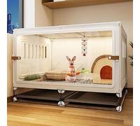 Jaula for Conejos, Parque Infantil for Animales pequeños, Uso en Interiores, casa de una Planta for cobayas y(White)