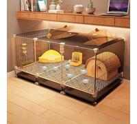 Jaula for Conejos,Transparente for jerbos y hábitats con Bandeja extraíble, fácil Limpieza y observación for Mascotas pequeñas(A,106 * 46.5 * 45cm)