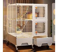 Jaula For Conejos Y Hurones con Ruedas, Chinchillas, Mascotas, Rejillas Metálicas De Bricolaje con Escalera, Plataforma Y Almohadilla For Pies, Jaula Rodante(71 * 46 * 96cm)