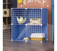 Jaula for gatos de interior, lugar de ejercicio grande, jaula for gatos, recintos for gatos ensamblados, perrera de Metal for gatitos, animales pequeños(Color:Purple Normal,Size:27.9"L X 13.8"W X 27.9