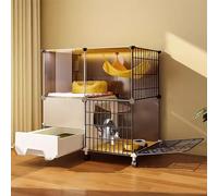 Jaula for gatos en interiores, recinto for gatos, perreras for gatos, jaula plegable for mascotas, caja de arena independiente, fácil de montar, lugar de ejercicio grande, ideal for 1-2 gatos(Size:75*
