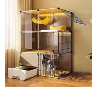 Jaula for gatos en interiores, recinto for gatos, perreras for gatos, jaula plegable for mascotas, caja de arena independiente, fácil de montar, lugar de ejercicio grande, ideal for 1-2 gatos(Size:75*