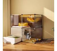 Jaula for gatos en interiores, recinto for gatos, perreras for gatos, jaula plegable for mascotas, caja de arena independiente, fácil de montar, lugar de ejercicio grande, ideal for 1-2 gatos(Size:75*
