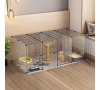 Jaula for gatos - Jaula for gatos Parque infantil Recinto for gatos Jaula for hurones de interior Jaulas for perros pequeños Perreras for gatos de interior Jaulas de metal desmontables for gatos Fácil