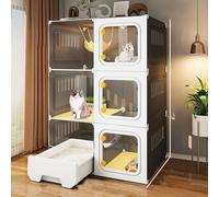 Jaula for Gatos, Jaulas Grandes for Gatos en Interiores con Caja de Arena, Recinto for Gatos DIY, Jaula Catio con Cama for Gatos(Size:Large-B)