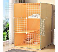 Jaula for gatos, parque infantil for gatos, casetas for gatos de interior, con caja de arena y hamaca for gatos, jaula plegable for mascotas, casa for gatos, for 1-2 gatos, hurones, chinchillas y cone