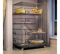 Jaula for gatos - Parque infantil for gatos con ruedas, jaula de metal for gatos y gatitos, cabaña for animales pequeños, villa for gatos de gran tamaño, for animales pequeños, cachorros, gatitos, con
