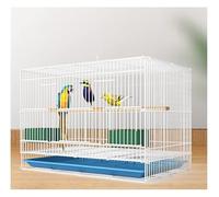 Jaula for pájaros Rectangular, Jaula for pájaros con cajón for periquitos, Accesorios for pinzones, periquitos, cacatúas, Conures, decoración de tortolitos(White Small)