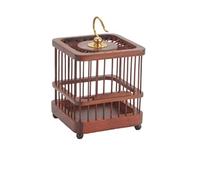 Jaula for pájaros Redonda y Cuadrada Vintage, Jaula for pájaros pequeños, Jaula for pájaros, Jaula for pájaros de bambú, Adecuada for pájaros pequeños y medianos(Square B)