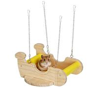 Jaula genérica Swing Hammock - Airplane Shape Natural Wooden Resting Spot, Small Animal Ejercise Toy, Hanging Bedding | Wood Activity Center for Hamster Ferret Gerbil Guinea