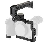 Jaula giratoria para cámara con mango superior giratorio de 360 grados para acceso EVF sin obstáculos durante el uso manual. Mango giratorio