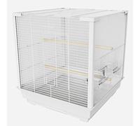 Jaula grande de hierro sólido para pájaros, casa para loros, jaula para pájaros con caja de alimentos y soporte de madera, jaula multifuncional para mascotas para cacatúas, periquitos (18.1)