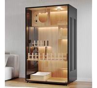 Jaula grande de madera para gatos con ruedas y puerta de cristal, recinto para gatos para interiores y exteriores con diseño ventilado, fácil de limpiar, espaciosa casa para gatos