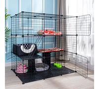 Jaula Grande de Metal for Gatos for Interiores, casetas Extensibles for, jaulas for Perros y Mascotas en for múltiples, transportador rígido(43.7Lx29.5Wx42.9H)