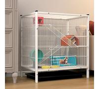 Jaula Grande para Animales Pequeños de 2/3 Niveles, Jaula de Malla de Alambre de Metal Encriptada para Ardillas, Hurones, Chinchillas, Petauros del Azúcar(60x46x70cm)