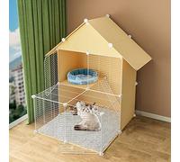 Jaula grande para gatos de interior, corralito para mascotas pequeñas como conejos, erizos, cobayas con puerta, 75 x 75 x 54 cm