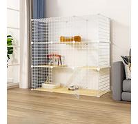 Jaula Grande para Gatos De Interior, Jaula Portátil para Cobayas, Jaula Plegable para Mascotas, Jaulas para Mascotas para Gatos, Gran Lugar De Ejercicio Ideal para 1-2 Gatos (109 * 49 * 110 Cm)