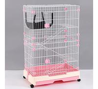 Jaula grande para gatos - Jaula para hurones Jaula para perreras de alambre de metal Jaula para animales pequeños para gatitos, conejillos de indias, conejitos y chinchillas Ideal para 1-4 gatos -73 *