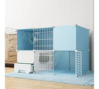 Jaula grande para gatos - Jaulas para gatos de interior grande con caja de arena Parque infantil para gatos de bricolaje Caja de perreras para gatitos de alambre de metal desmontable Jaula para animal