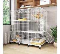 Jaula Grande para Gatos, Jaulas para Gatos, Parque Infantil para Interiores, Recinto para Gatos, Jaula para Hurones, Jaulas para Perros Grandes, Perreras para Gatos con Rueda Universal, para Gatos,