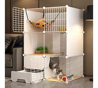 Jaula grande para gatos para interiores - Jaula pequeña Valla de alambre para bricolaje Perrera para gatos Jaulas para gatos para interiores grandes con caja de arena para 1-2 gatos, hurón, chinchilla