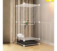 Jaula grande para pájaros con soporte rodante, bandeja desmontable y juguete incluido para un fácil mantenimiento, perfecta para pájaros pequeños a grandes