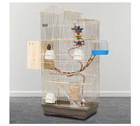 Jaula Grande para Pájaros Jaula for pájaros de cría Grande Dorada, Jaula for Loros de Villa, Juguete Grande for pájaros con alimentador for periquitos, pinzones Canarios Jaula para Periquitos