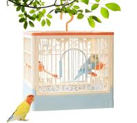 Jaula grande para pájaros, transportador con perca, jaula para pájaros Conure y perca, para pájaros de amor, canario, guacamayo, cacatúa, alimentación, forraje, escalada, vuelo, jardín interior