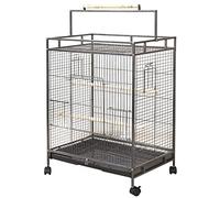 Jaula grande sólida para pájaros, resistente a la corrosión, con bandeja inferior, jaula de vuelo para cacatúas, periquitos, tortolitos, percas de vuelo (21.9)