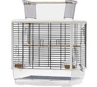 Jaula Grande Transparente para Loros, Jaula Ornamental para Pájaros De Jardín, Nido con Comedero Y Soporte De Madera, Aviario De Acero Inoxidable para Pájaros Fácil De Montar(A)