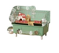 Jaula Hamster Casa Transparente for hámster, Gran Villa DIY for hámster con túnel, Jaula espaciosa for hámsteres y Animales pequeños para Mascotas(Deluxe Green 75.9)