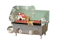 Jaula Hamster Casa Transparente for hámster, Gran Villa DIY for hámster con túnel, Jaula espaciosa for hámsteres y Animales pequeños para Mascotas(Deluxe Grey 75.9)