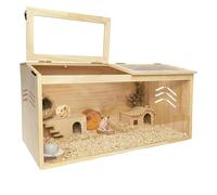 Jaula Hamster For hábitats de hámster de Jaula de Madera Grande for hámster con Ventana Superior Que se Puede Abrir, pequeño Anima(80x40x40cm)