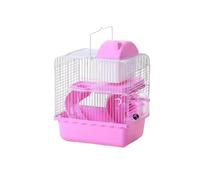 Jaula Hamster Jaula for hámster con Vista Clara, Castillo for Ratones de 2 Capas, casa for Animales pequeños (tamaño: 23 * 17 * 30cm)(Pink)