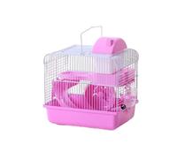 Jaula Hamster Jaula for Mascota doméstica de hámster de Doble Capa, pequeño Castillo, Villa de Lujo, Caja Duradera, Nido(Pink)