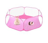 Jaula Hamster Jaula portátil pequeña for Mascotas, Tienda Transparente for Gatos y Perros, Parque Infantil, Valla de Patio Plegable Abierta for hámster, Conejo, Conejillo de Indias(Pink)