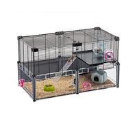 Jaula Hámster, Jaula Ratón MULTIPLA Hamster, en Malla Metálica y Plástico Reciclado, con Accesorios, Modular