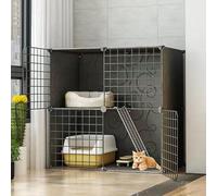Jaula interior multifuncional para gatos, jaula exterior para gatos con nicho para gatos, perreras metálicas de 3 niveles, parque para gatos extraíble, jaula resistente para gatitos fácil de montar