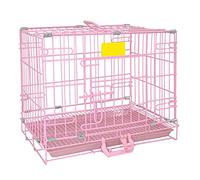 Jaula Jaula para Mascotas, Dog Cat Cage Pink Foldable with Removable Tray and Top Opening