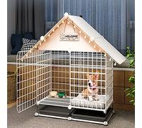 Jaula Jaula para Mascotas, Foldable Pet Cage Iron Metal with PVC Tray Multicolor(C1)