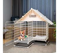 Jaula Jaula para Mascotas, Foldable Pet Cage Iron Metal with PVC Tray Multicolor(C4)