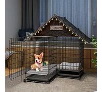 Jaula Jaula para Mascotas, Foldable Pet Cage Iron Metal with PVC Tray Multicolor(C5)