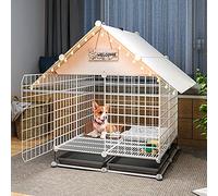 Jaula Jaula para Mascotas, Foldable Pet Cage Iron Metal with PVC Tray Multicolor(C6)