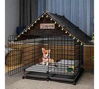 Jaula Jaula para Mascotas, Foldable Pet Cage Iron Metal with PVC Tray Multicolor(C7)