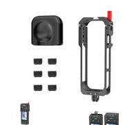 Jaula metálica de doble abrazadera para cámara Insta.360 X5 - Equip soporte magnético plegable, puerto roscado de 1/4 y zapata fría, con cubierta de lente de silicona y accesorios de algodón