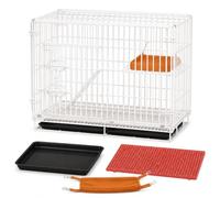 Jaula Metálica para Gatos, Dos Niveles, 70x50x60cm, Malla 2cm | Construcción de metal, Casa para gatos, Adiestramiento de gatitos, Para animales jóvenes