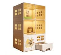 Jaula Modular para Gatos Interior con Espacio Multinivel y Paneles Transparentes, Casa de Gato con Accesorios, Amplio Recinto para Hogar y Apartamento
