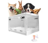 Jaula nebulizadora para mascotas, caja de atomización portátil para hospital/clínicas veterinarias y uso doméstico, diseño de doble agujero, fácil de mover, ideal para guardería de animales